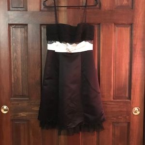 Satin Cocktail dress with peeking tulle